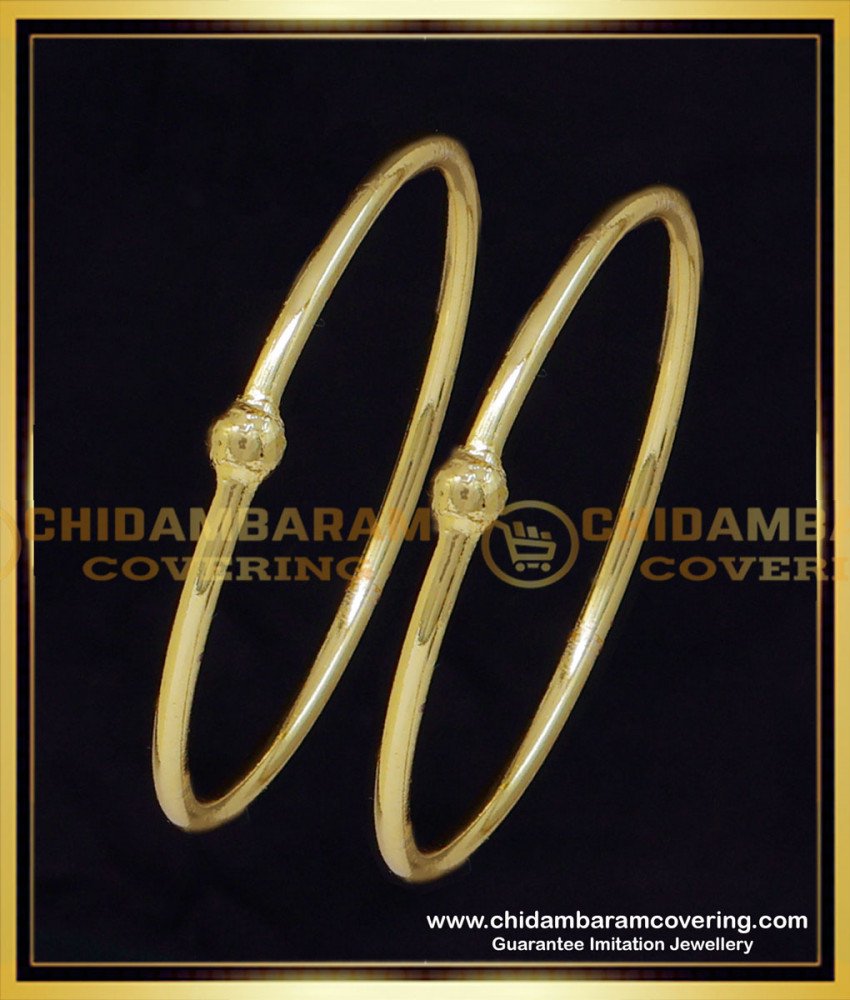 KBL066 - 1.8 Size Buy Simple Daily Use 1 Gram Gold Bangles for Baby Girl 
