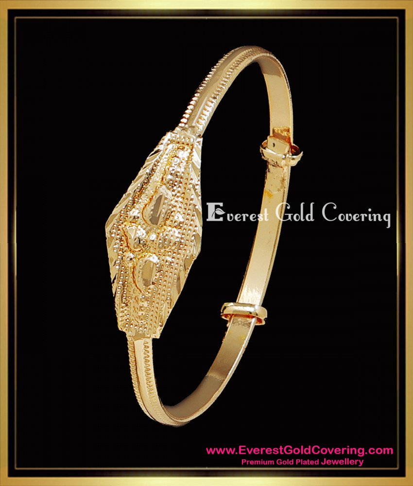 KBL072 - New Kappu Type Newborn Baby Boy Bangles Gold Designs