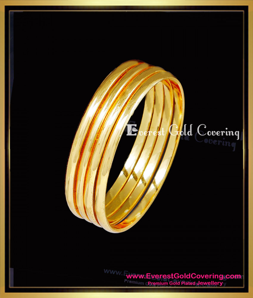 KBL074 - 1.14 Size Shiny Daily Wear Gold Plated Bangles for Baby Girl