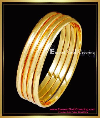 KBL074 - 1.12 Size Shiny Daily Wear Gold Plated Bangles for Baby Girl
