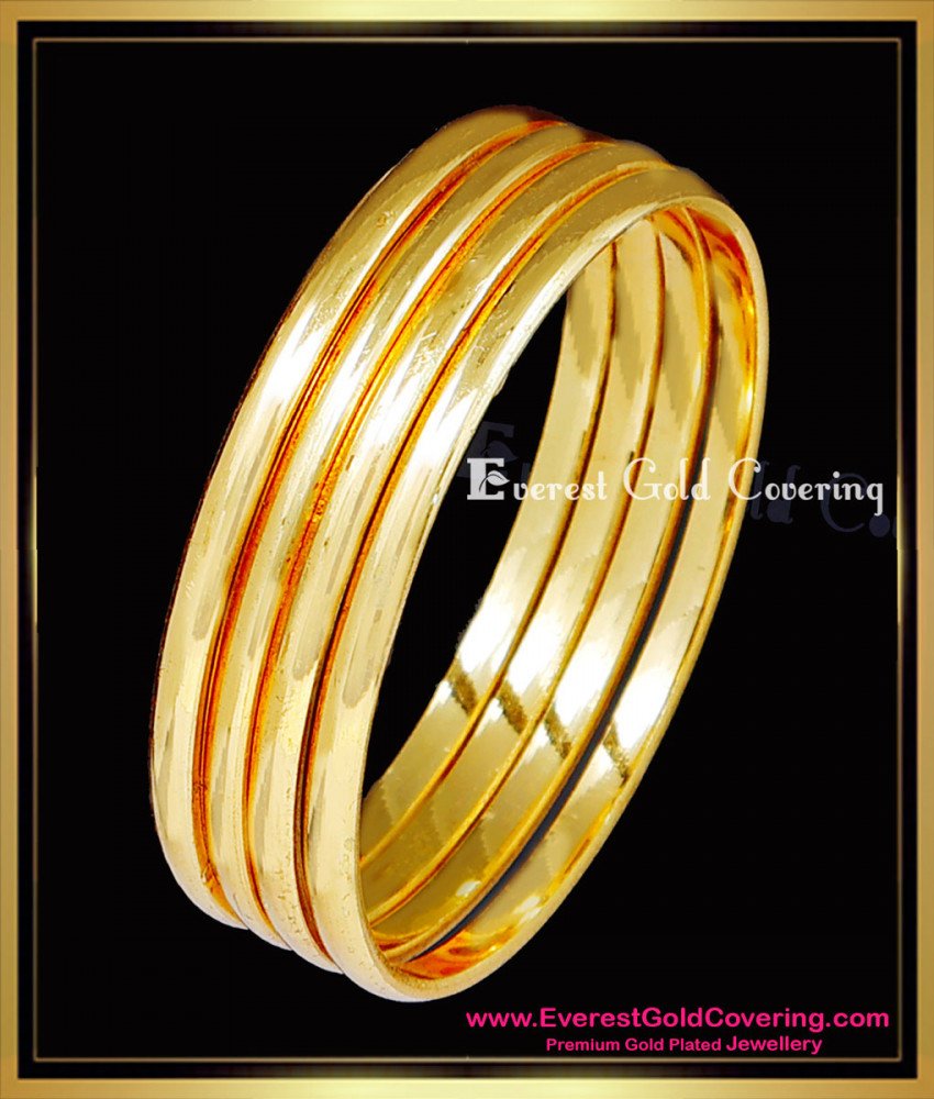 KBL074 - 1.14 Size Shiny Daily Wear Gold Plated Bangles for Baby Girl