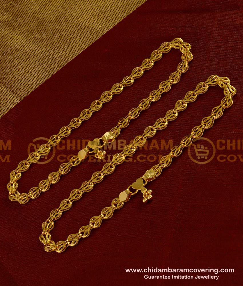 ANK004 - 11 Inch Beautiful One Gram Gold Guarantee Payal Design for Girl