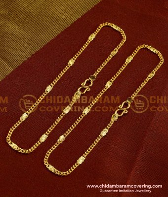 ANK015 - 12 Inch Fashionable Designer Gold Design Bridal Anklet Collections Buy Online