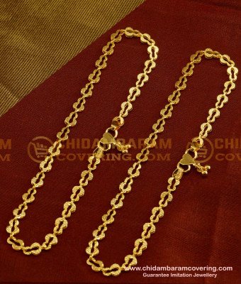 ANK018 - 10.5 Inch New Model Daily Wear Anklet Design Gold Plated Kolusu for Female