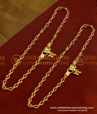 ANK020 - 10 Inch 1 Gm Gold Plated Simple Office Wear Anklet Design for Ladies