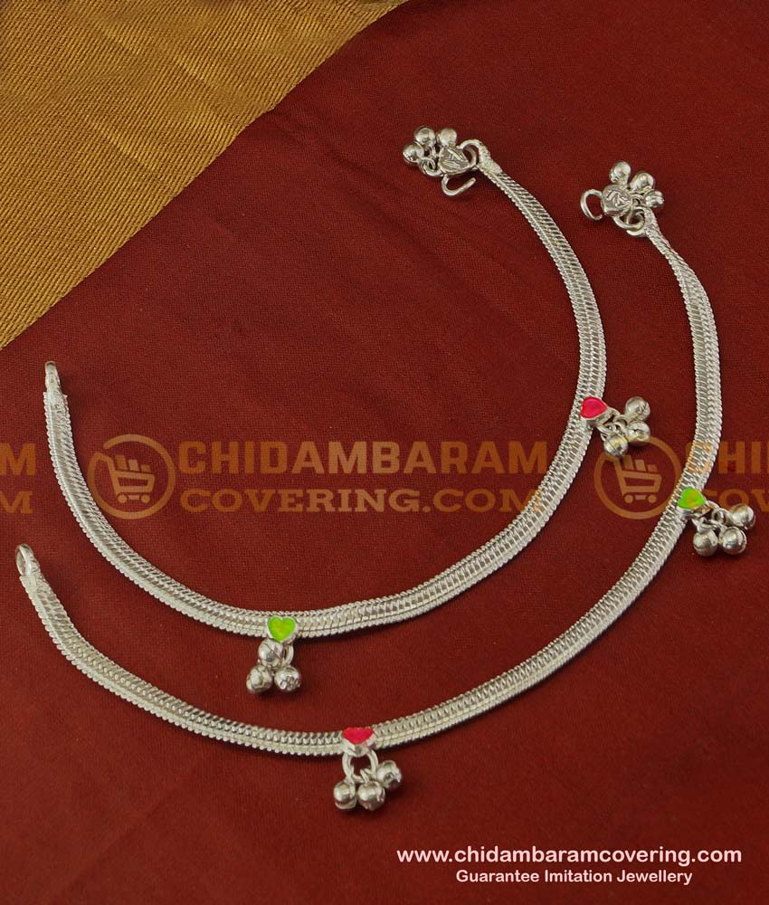 ANK029 - Buy Artificial Silver Coated Flat Chain Anklet Design Anklet Buy Online Shopping