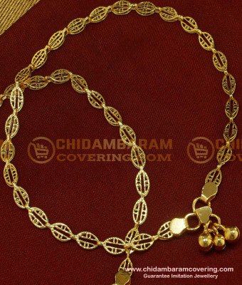 ANK038 - 10 Inch Fashionable Designer Gold Design Bridal Anklet Collections Gold Plated Jewelry
