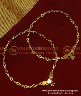 ANK040 - 10 Inch Latest Flexible Thin Chain Designer Padasaram Design Anklet for Girl