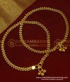 ANK042 - 11 Inch Beautiful Bridal Wear Leaf Design Gold Anklet Kolusu Design for Wedding