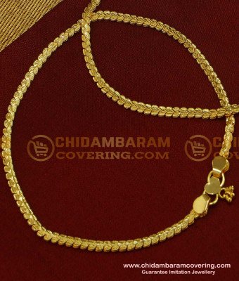 ANK043 - 10 Inch Gold Design Light Weight Daily Wear Thin Anklet Design Best Payal Design Online