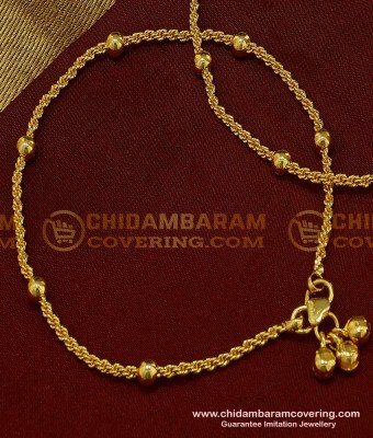 ANK046 - 11.5 Inch Trendy Light Weight Indian Daily Wear Ball Chain Anklet Design for Women