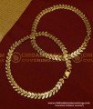 ANK051 - 11 Inch Trendy Light Weight Double Leaf Design Gold Anklet Kolusu Design for Girls