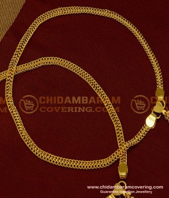 ANK058 - 12 Inches Buy Light Weight Gold Payal Design Daily Wear Guaranteed Anklet Kolusu Online  