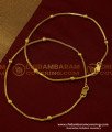 ANK060 - 12 Inch Trendy Real Gold Leg Padasaram Light Weight Chain Golden Beads Anklet Design Online