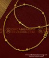 ANK060 - 12 Inch Trendy Real Gold Leg Padasaram Light Weight Chain Golden Beads Anklet Design Online