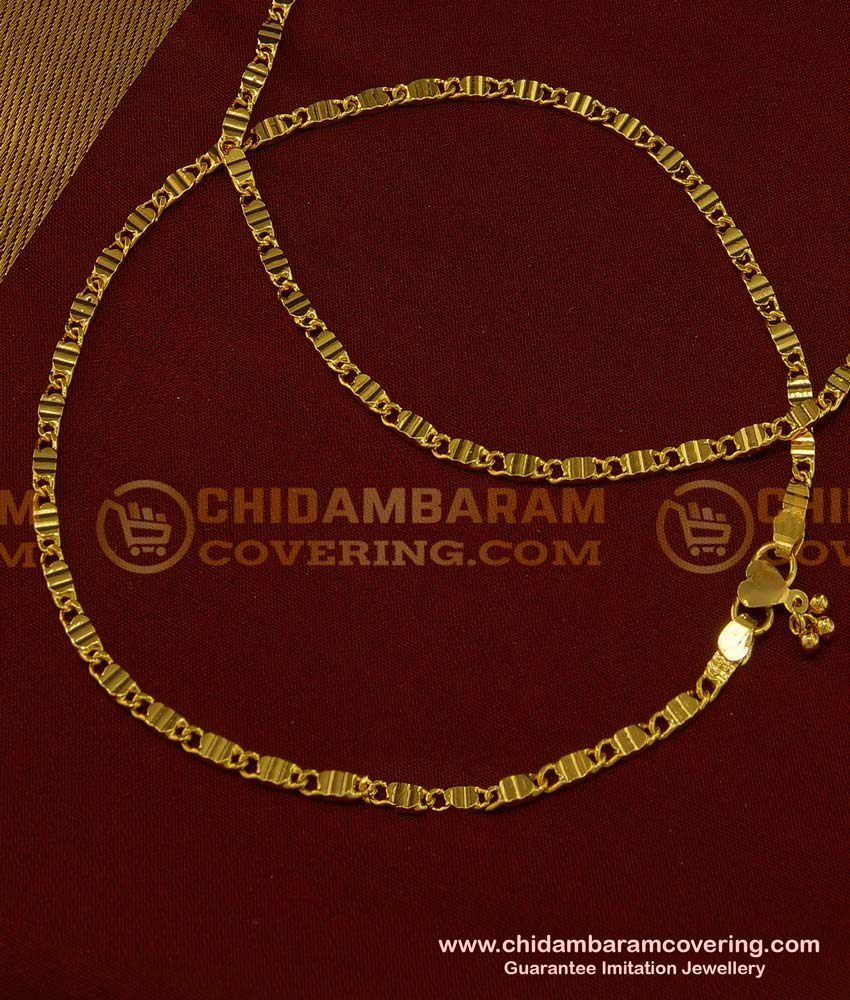 ANK068 - 12 Inch Light Weight Leg Padasaram Chain Guarantee Anklet Imitation Jewelry Online