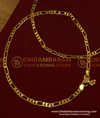 ANK069 - 12 Inch Real Gold Design Light Weight Sachin Chain Padasaram Anklet for Daily Use 