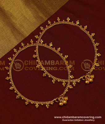 ANK075 - 10.5 Inch Latest Payal Design Gold Plated Dot Model Anklet Designs Online