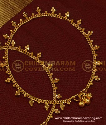 ANK075 - 10.5 Inch Latest Payal Design Gold Plated Dot Model Anklet Designs Online