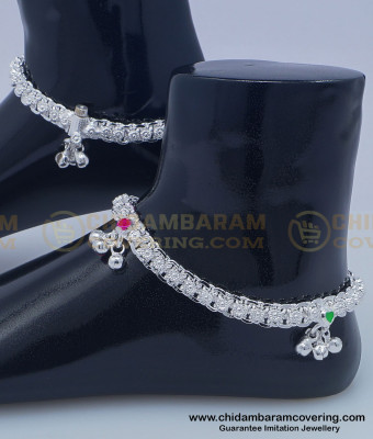 ANK084 - 10 Inches South Indian Jewelry Best Quality Designer White Metal Anklet Online
