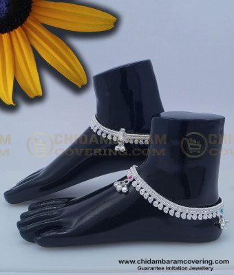 ANK085 - 10 Inches First Quality Mango Design Silver Anklet Velli Kolusu Collections for Daily Use 