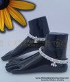 ANK086 - 10.5 Inches Bridal Wear White Metal Heavy Anklet Design New Silver Padasaram Online