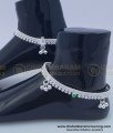 ANK099 - 10 Inches First Quality Fancy Silver Anklet Velli Muthu Kolusu Buy Online 