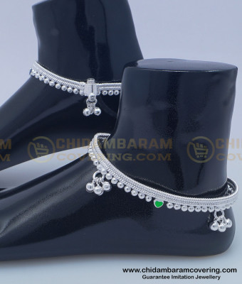 ANK099 - 10 Inches First Quality Fancy Silver Anklet Velli Muthu Kolusu Buy Online 