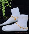 ANK095 - 10.5 Inch Unique Gold Beads with Leaf Design Gold Plated Anklet for Women