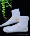 ANK100 - 12.5 Inches Modern Simple Light Weight Anklet 1 Gram Gold Payal for Girls
