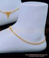 ANK100 - 12.5 Inches Modern Simple Light Weight Anklet 1 Gram Gold Payal for Girls