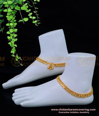 ANK102 - 10.5 Inches Trendy Gold Look Mango Design One Gram Gold Anklet Buy Online