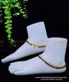 ANK106 - 9.5 Inches Trendy Black Crystal Anklet Designs Gold Plated Black Beads Payal Design Online