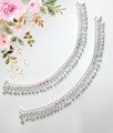 ANK108 - 10.5 Inches Wedding Anklet White Metal Heavy Sound Payal Buy Online