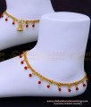 ANK110 - 11.5 Inch Latest Anklet Designs Red Crystal Payal Design for Girl