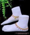 ANK110 - 11.5 Inch Latest Anklet Designs Red Crystal Payal Design for Girl