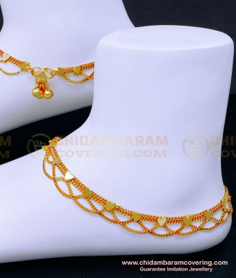 ANK115 - 10.5 Inch Beautiful Payal Design Artificial Anklets for Wedding