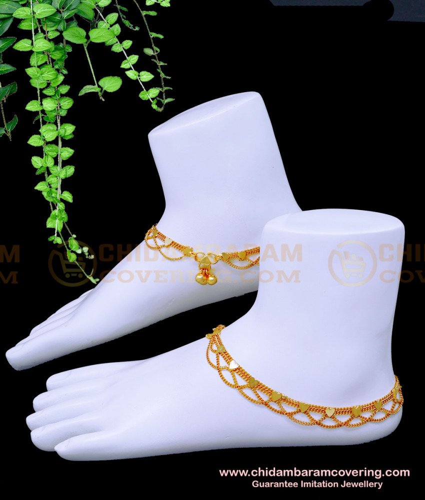 ANK115 - 11 Inch Beautiful Payal Design Artificial Anklets for Wedding