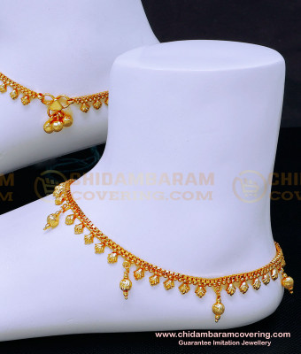 ANK116 - 10 Inch Latest Light Weight Anklet Designs Gold Plated Jewellery