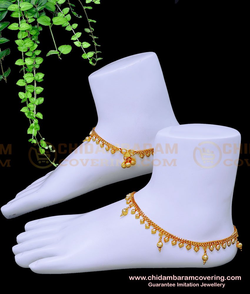 ANK116 - 10 Inch Latest Light Weight Anklet Designs Gold Plated Jewellery