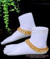 ANK118 - 11.5 Inch Bridal Gold Kolusu Design Gold Plated Indian Bridal Anklets