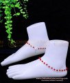 ANK122 - 8.5 Inch Stylish Light Weight Red Crystal Fancy Payal Design