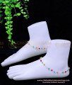 ANK123 - 11 Inch Trendy Colourful Crystal Silver Fancy Anklet Design