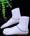 ANK124 - 10.5 Inch Cute Simple Fancy Black Crystal Anklets Silver Design