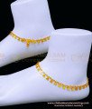 ANK125 - 10.5 Inch Latest Light Weight Heart Model Anklet Designs Gold