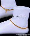 ANK135 - 9 Inch 1 Gram Gold Plated Thin Chain Simple Payal Design