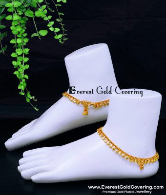 ANK136 - 10.5 Latest Daily Wear Gold Plated Payal Designs