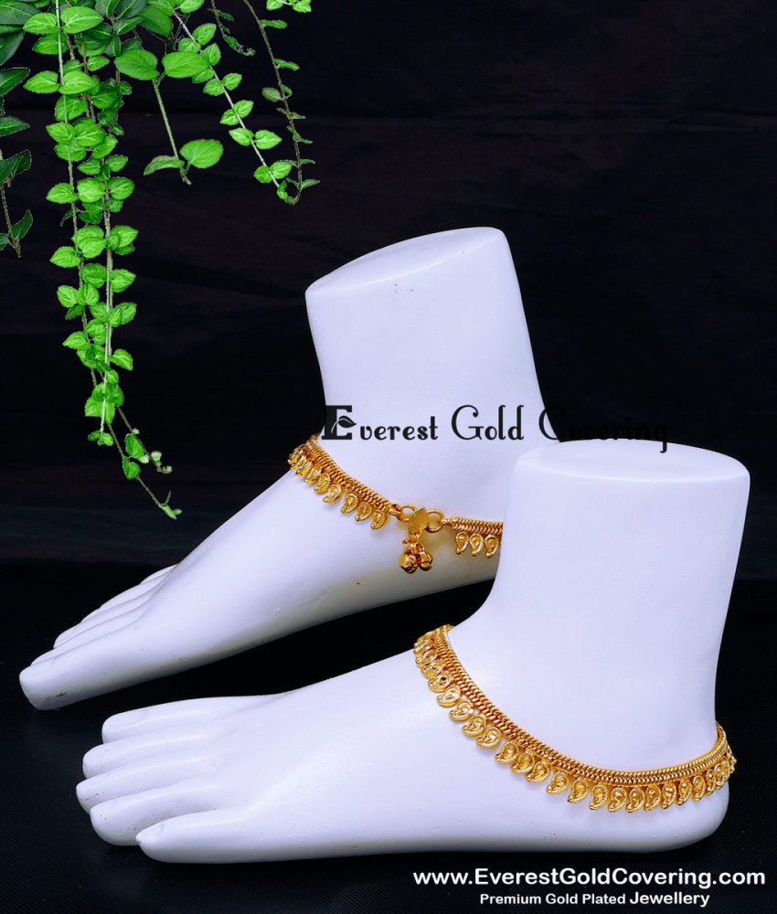 ANK142 - 11 Gold Pattern Mango Design Gold Plated Kolusu Design