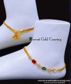 ANK144 - 10 Inch New Model Gold Plated Stone Anklet Designs for Girls