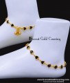 ANK147 - 10 Inch Trendy Black Stone Heart Design Anklet for Girls